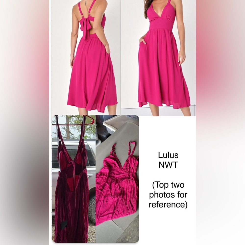 Lulu's Fuchsia Midi Dress